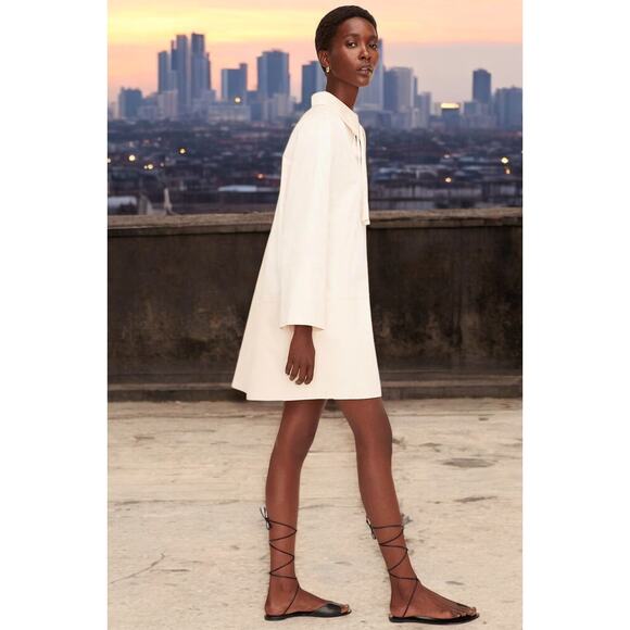 NWT - Rebecca Taylor Women's Heavy Cotton Shirt Dress in  Latte, Size: Small - Picture 3 of 7